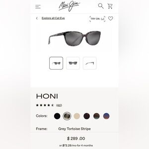 Maui Jim Honi Sunglasses - Grey Tortoise Frame with Gray Lenses